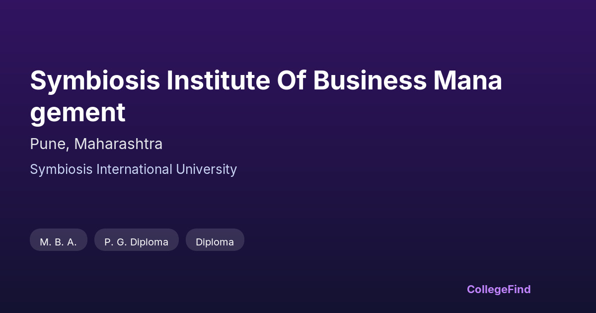 symbiosis institute of business management