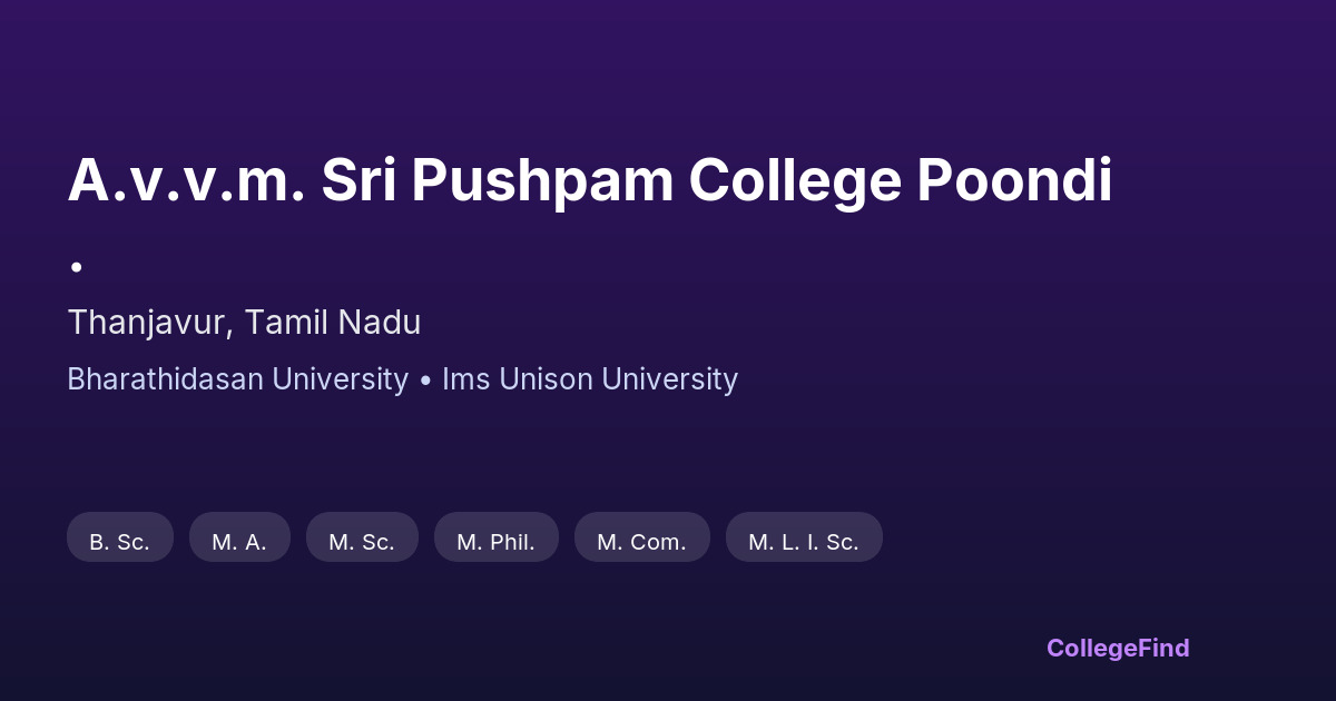 a.v.v.m. sri pushpam college poondi .