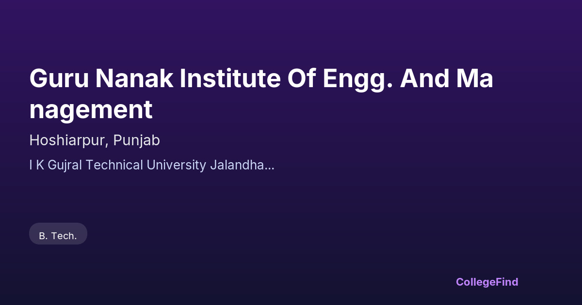 guru nanak institute of engg. and management
