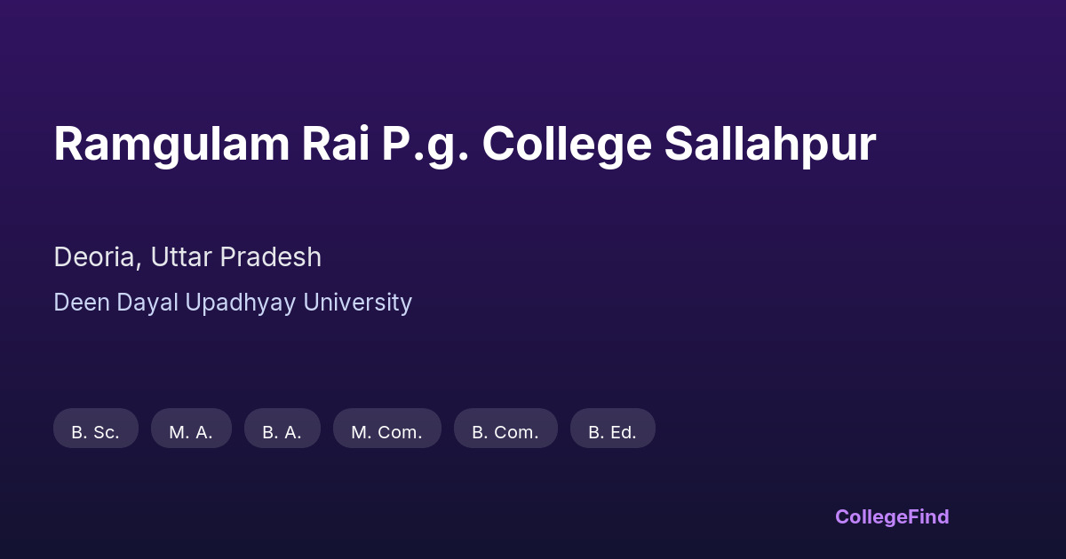 ramgulam rai p.g. college sallahpur