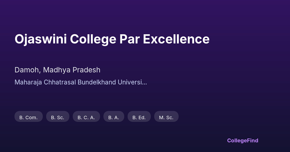 ojaswini college par excellence