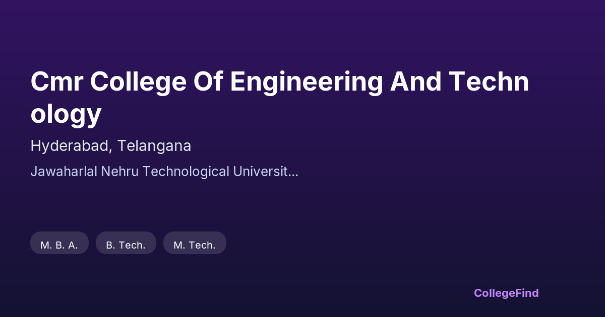 cmr college of engineering and technology