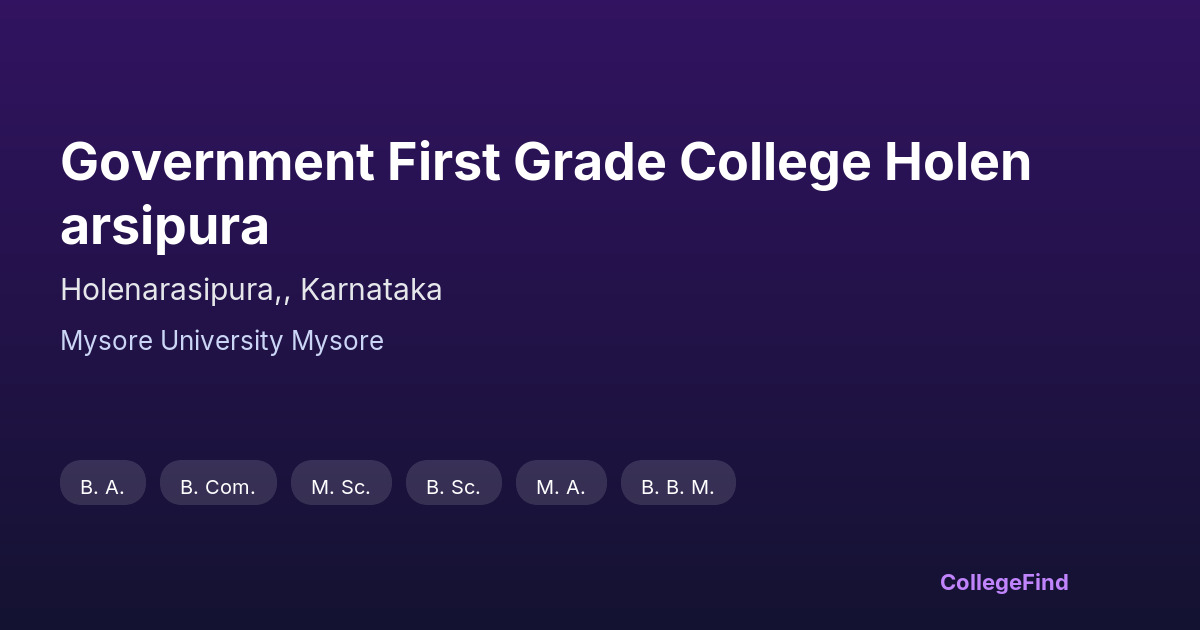 government first grade college holenarsipura