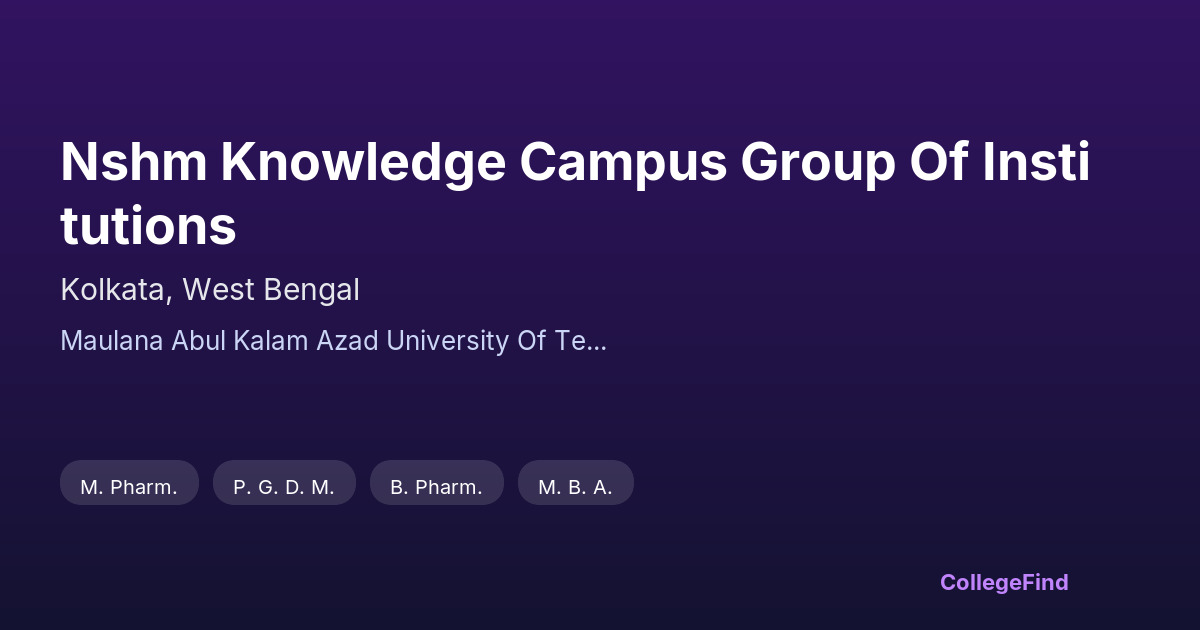 nshm knowledge campus group of institutions