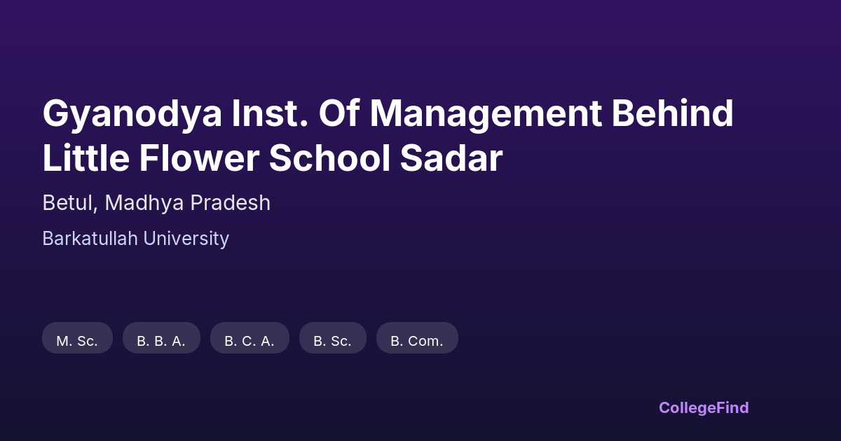 gyanodya inst. of management behind little flower school sadar