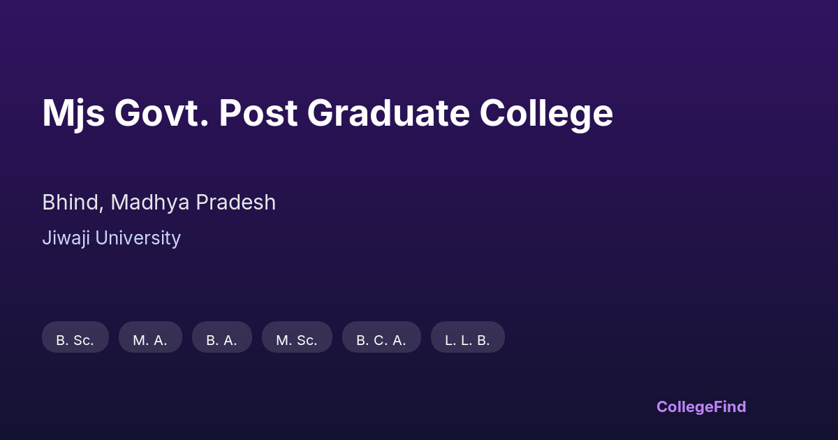 mjs govt. post graduate college