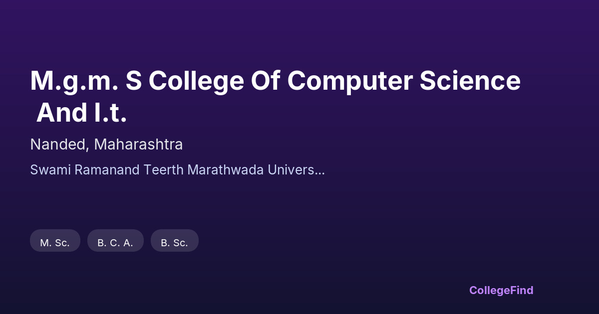 m.g.m. s college of computer science and i.t.