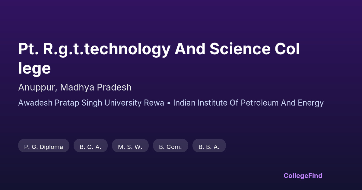 pt. r.g.t.technology and science college