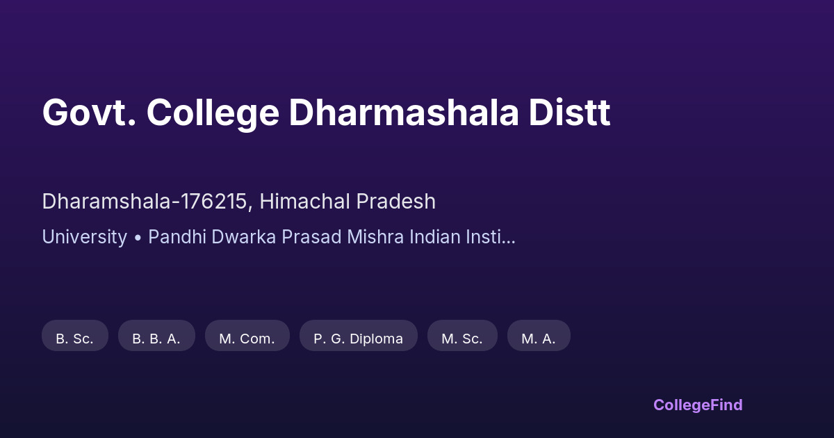 govt. college dharmashala distt