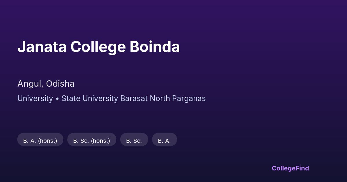 janata college boinda