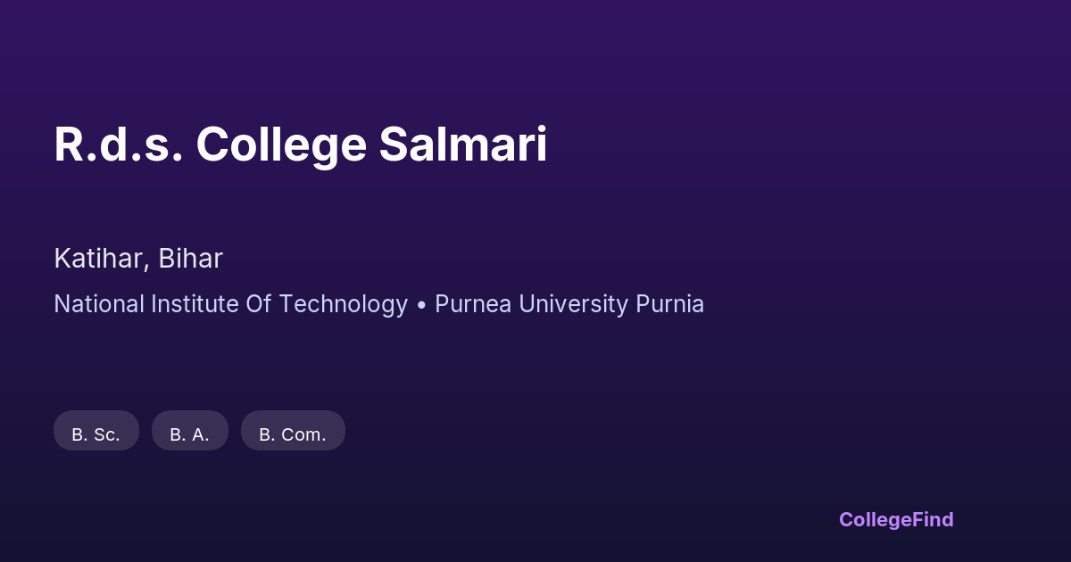 r.d.s. college salmari