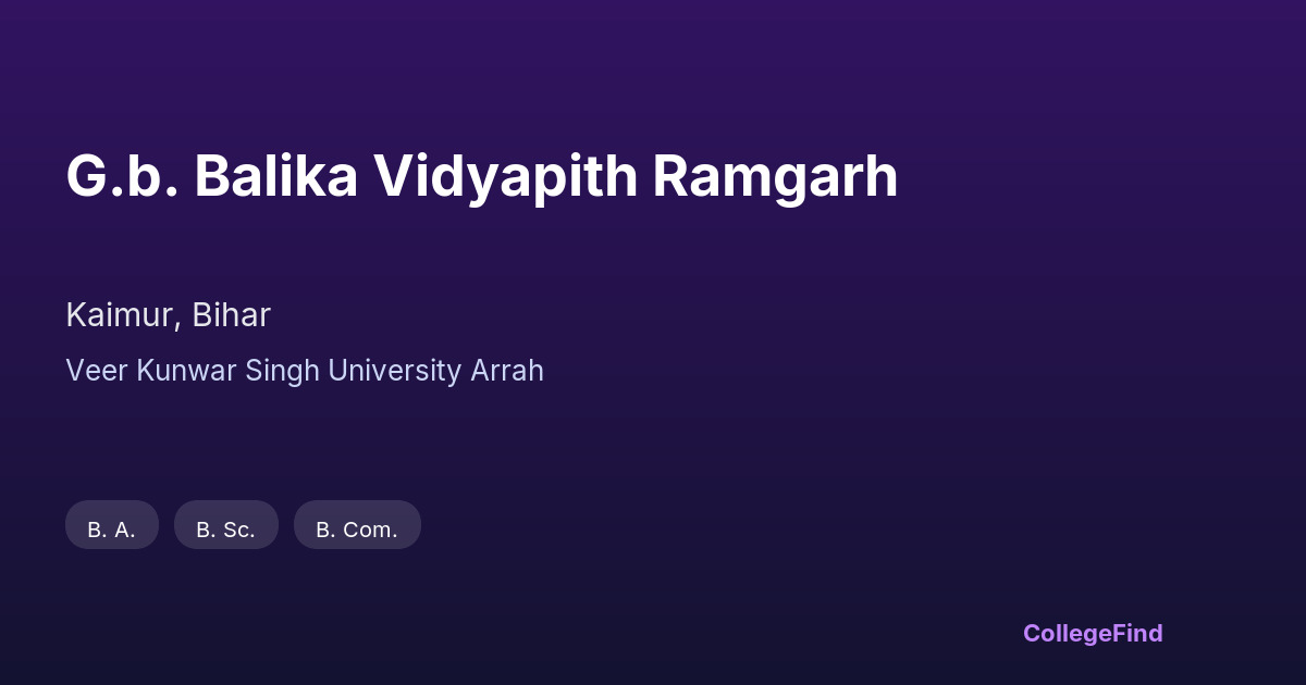 g.b. balika vidyapith ramgarh