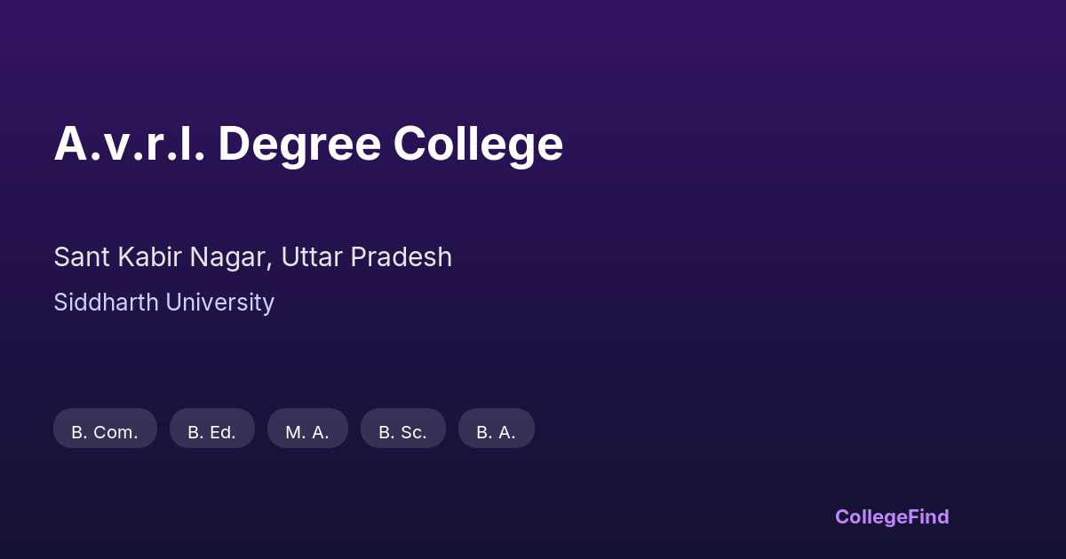 a.v.r.l. degree college