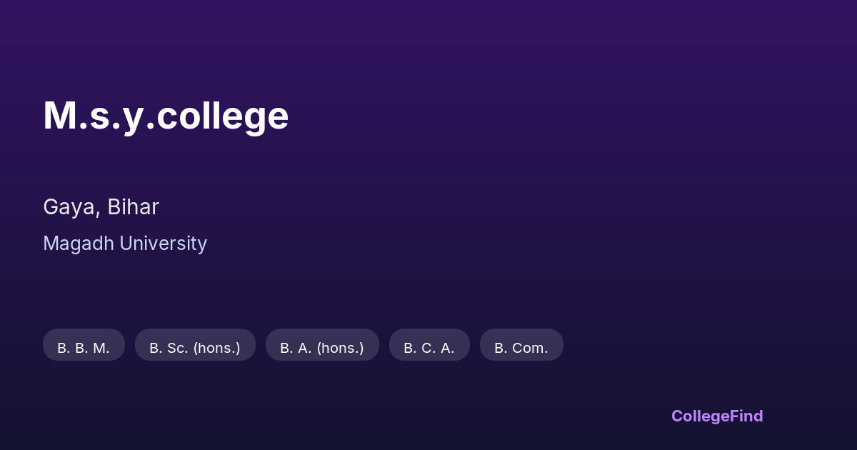 m.s.y.college