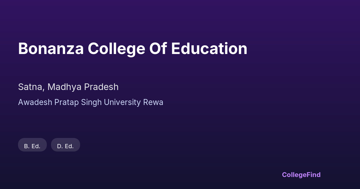 bonanza college of education