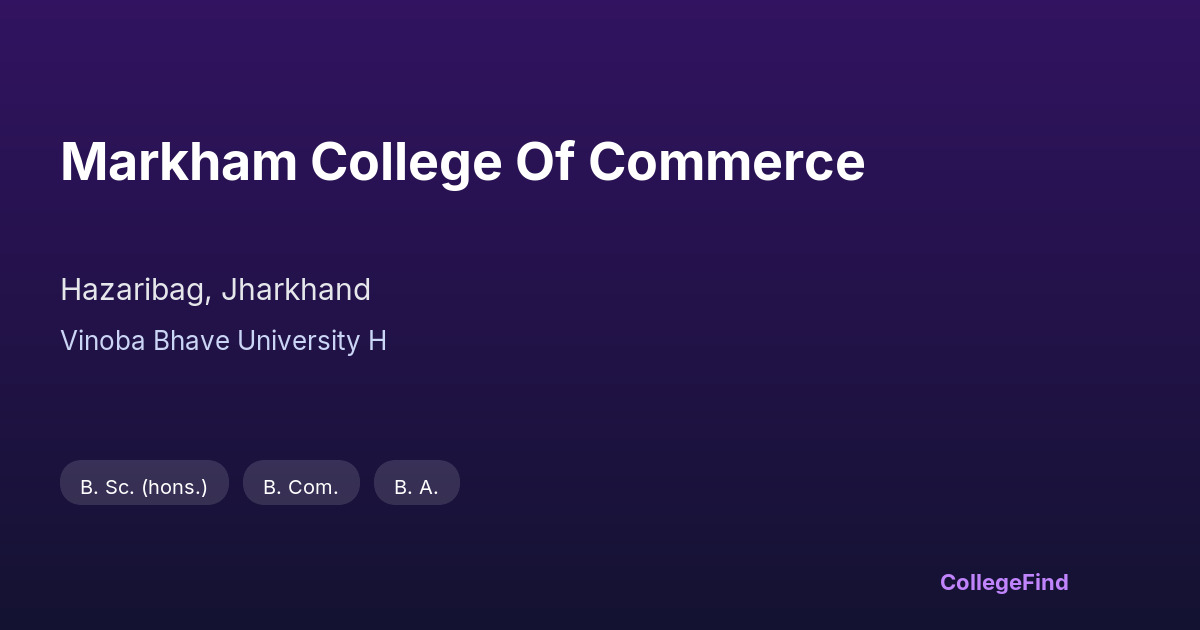 markham college of commerce