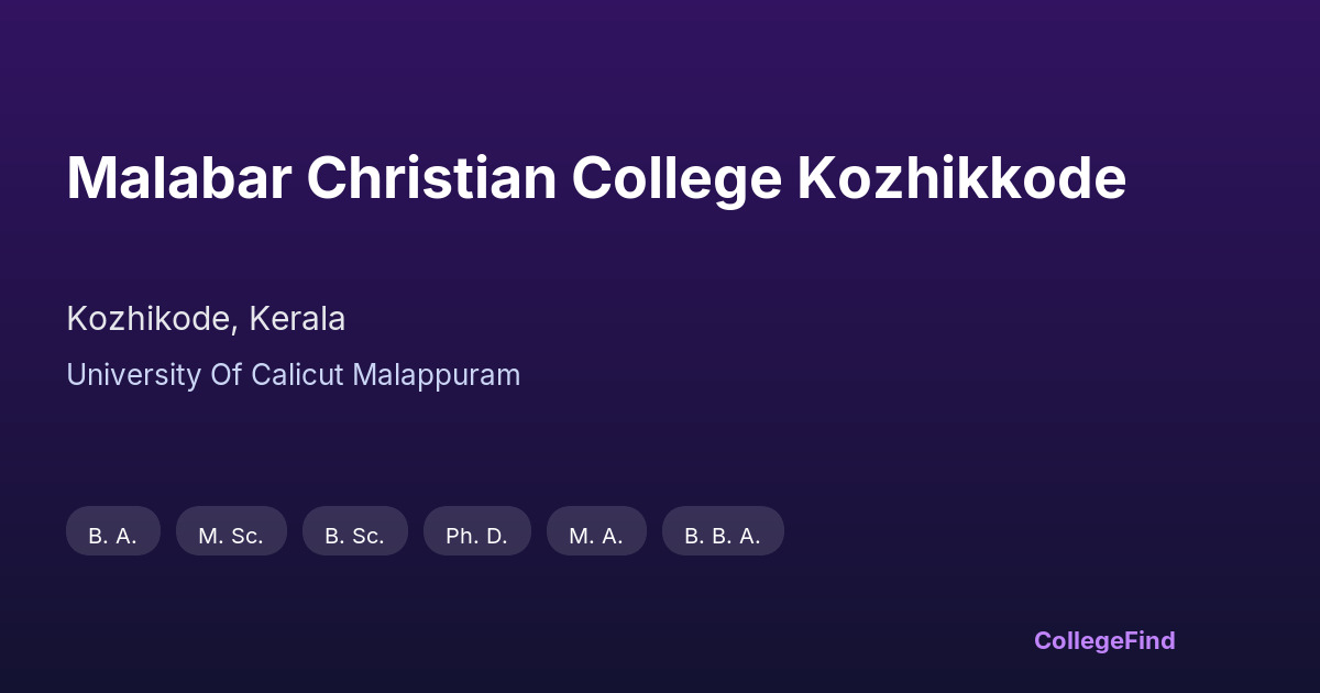 malabar christian college kozhikkode