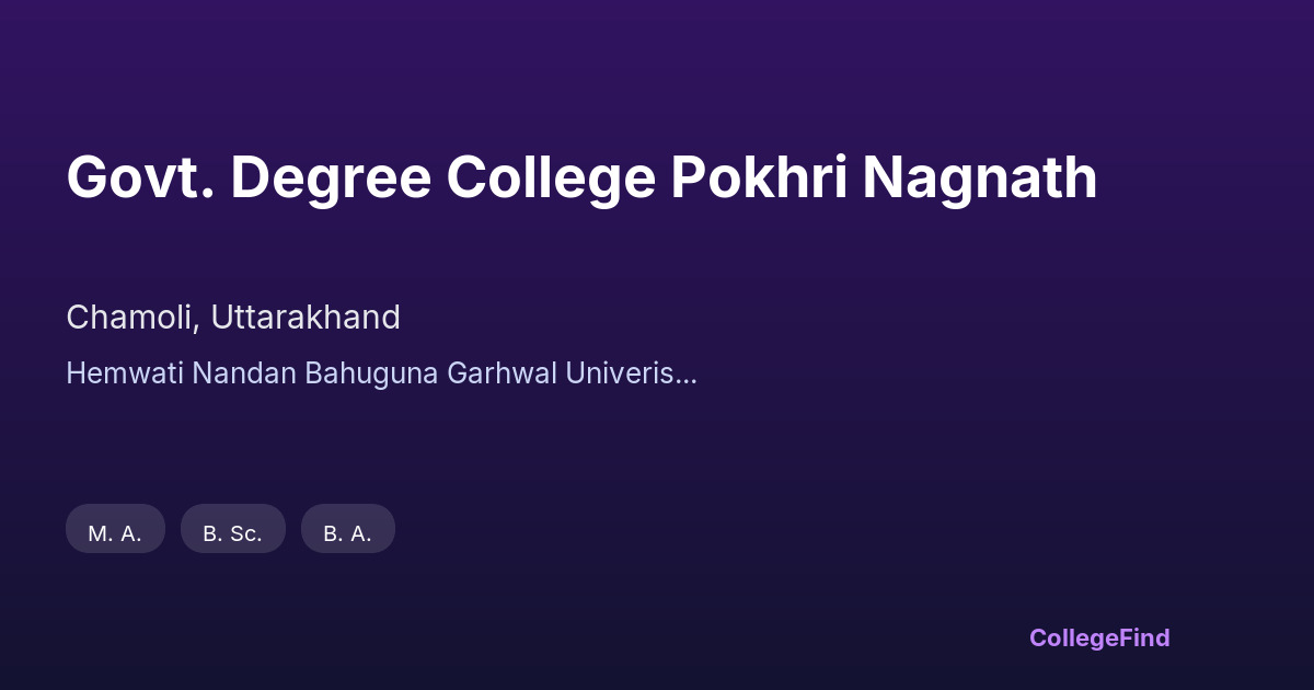 govt. degree college pokhri nagnath