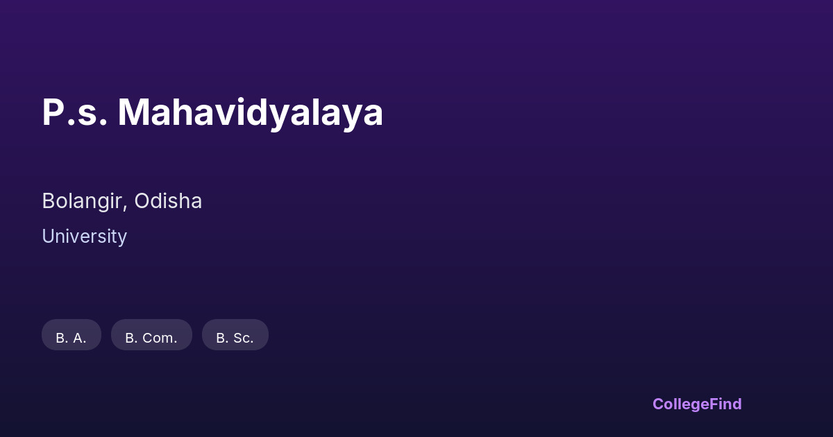 p.s. mahavidyalaya
