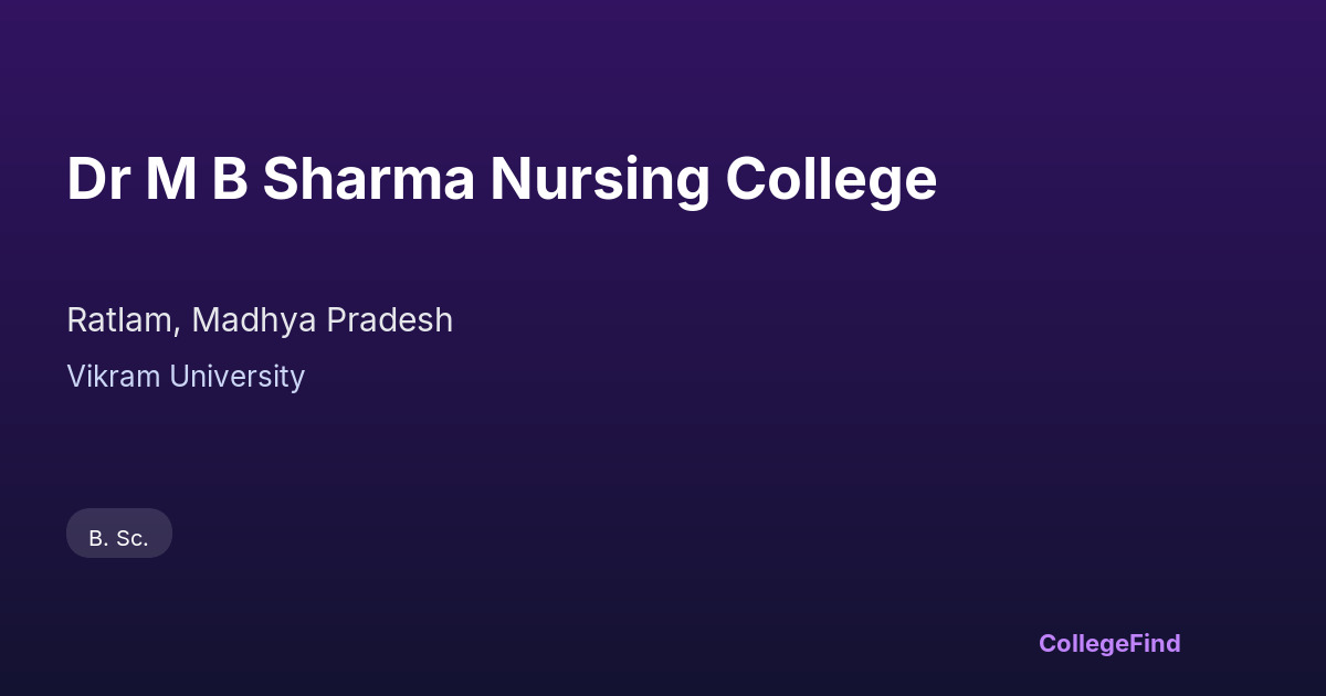 dr m b sharma nursing college