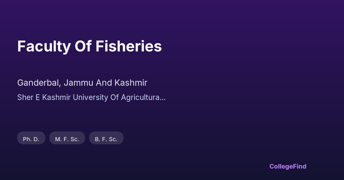 faculty of fisheries