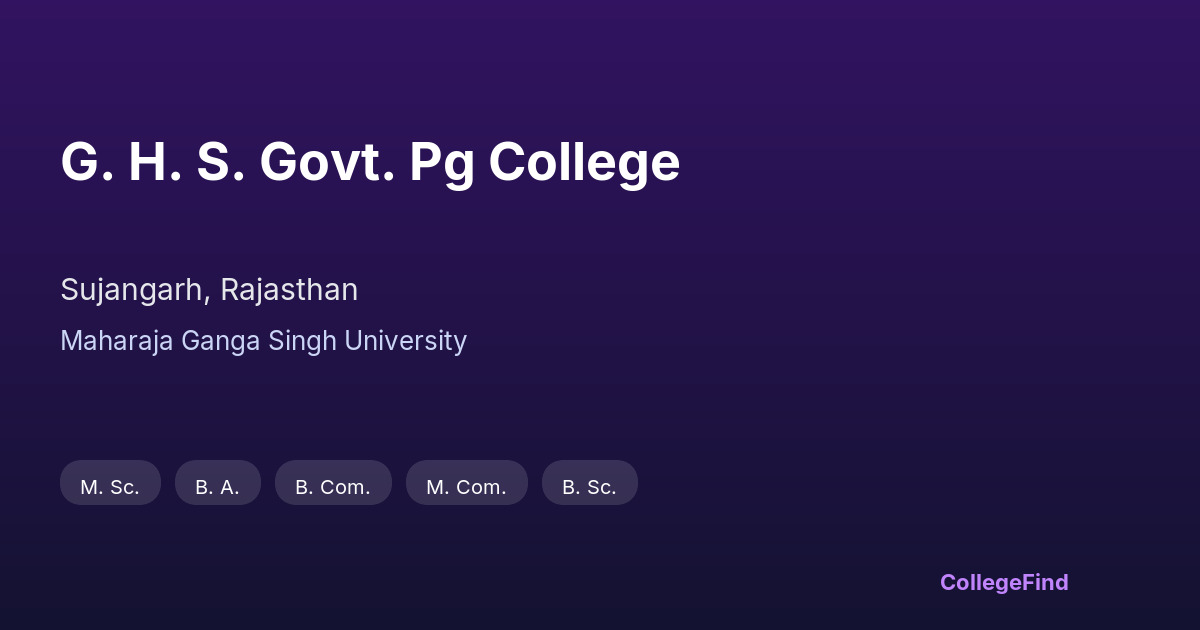 g. h. s. govt. pg college