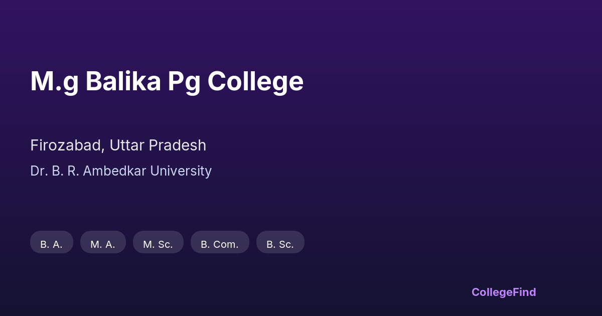 m.g balika pg college