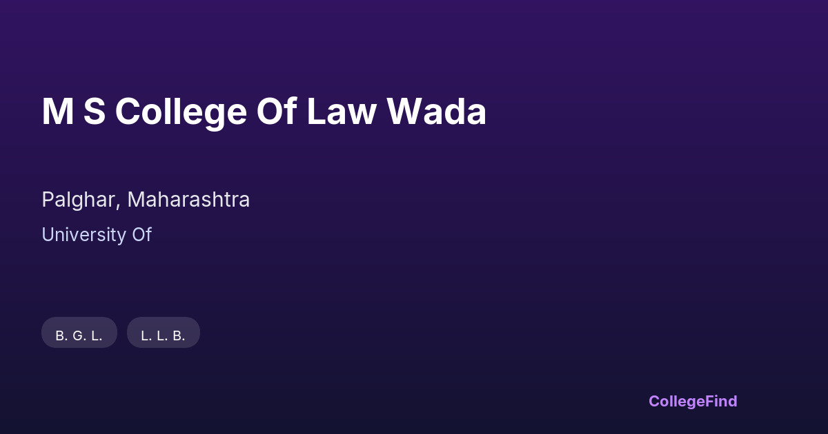 m s college of law wada