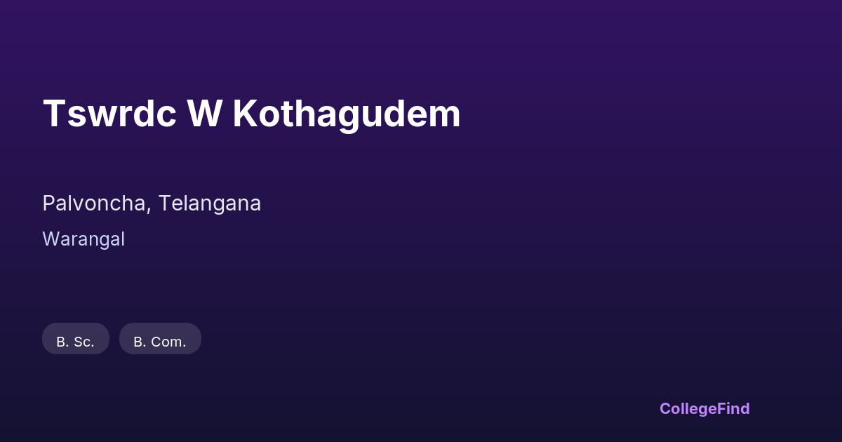 tswrdc w kothagudem