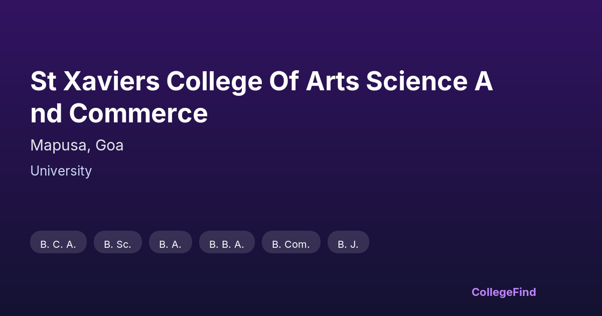 st xaviers college of arts science and commerce