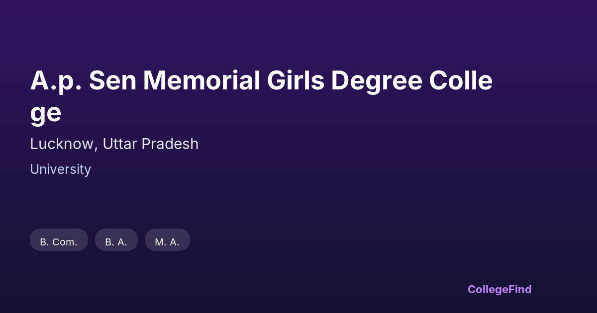 a.p. sen memorial girls degree college