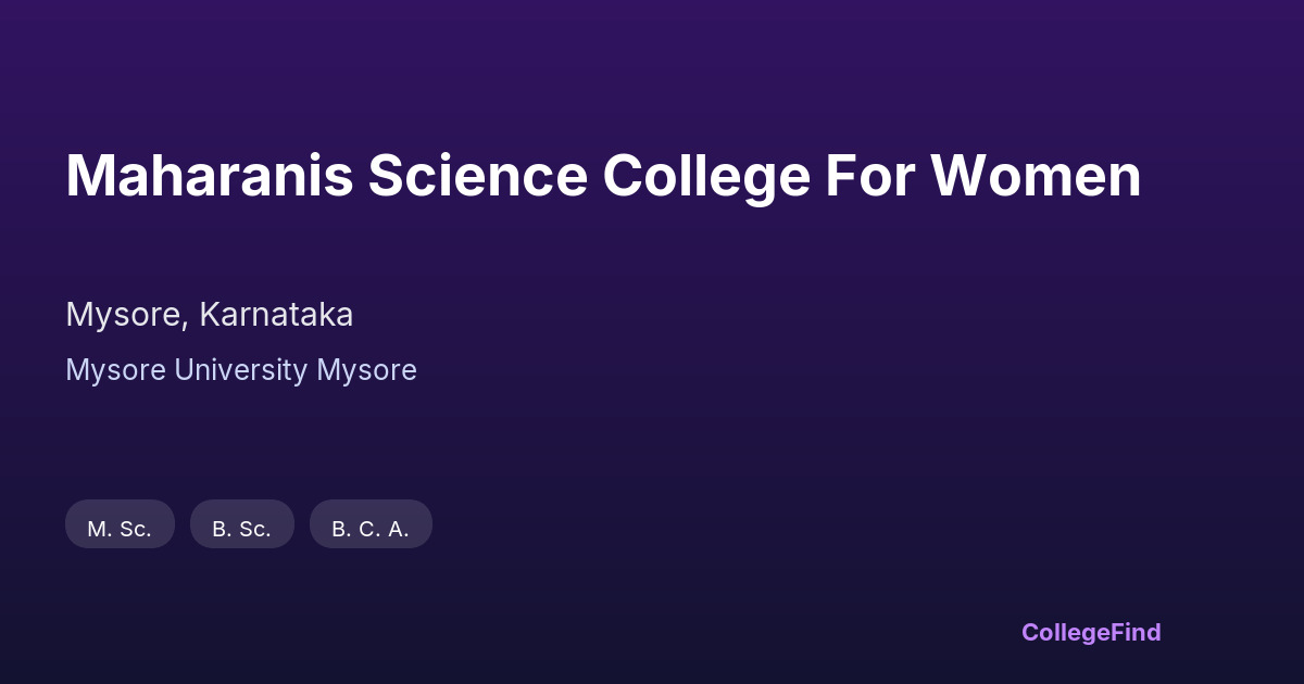 maharanis science college for women