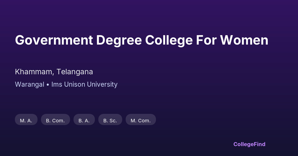 government degree college for women