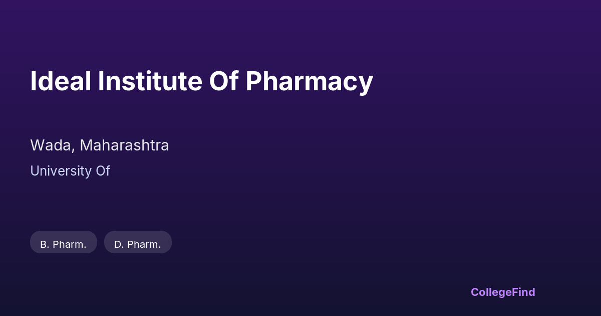 ideal institute of pharmacy