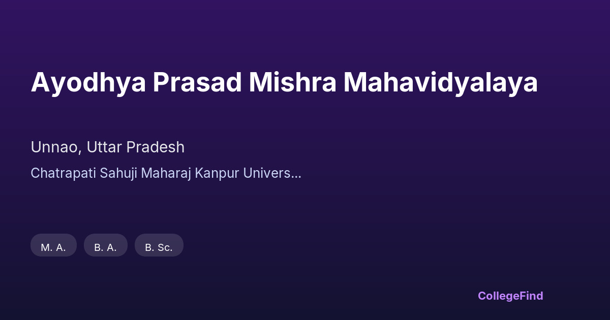 ayodhya prasad mishra mahavidyalaya