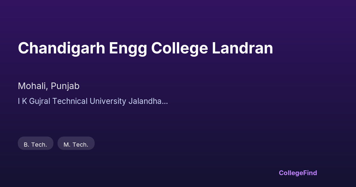 chandigarh engg college landran