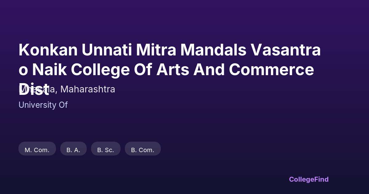 konkan unnati mitra mandals vasantrao naik college of arts and commerce dist