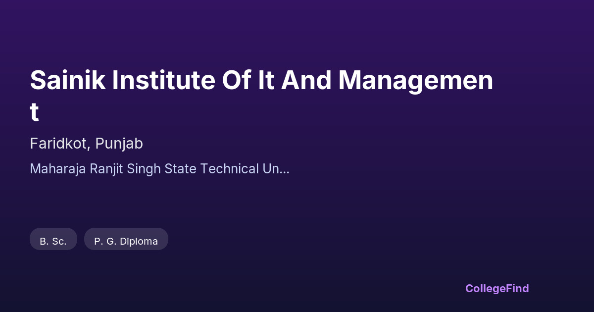 sainik institute of it and management