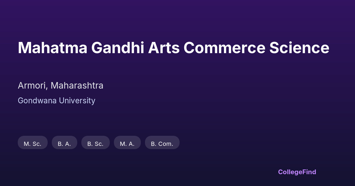 mahatma gandhi arts commerce science