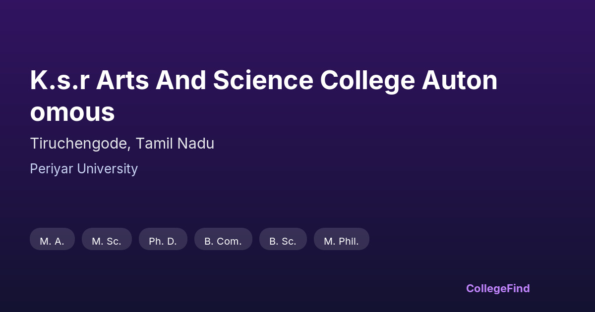 k.s.r arts and science college autonomous