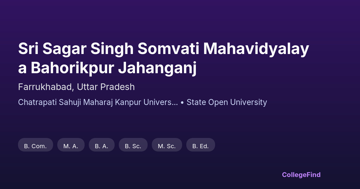 sri sagar singh somvati mahavidyalaya bahorikpur jahanganj