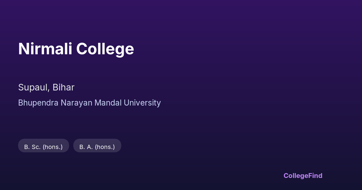 nirmali college