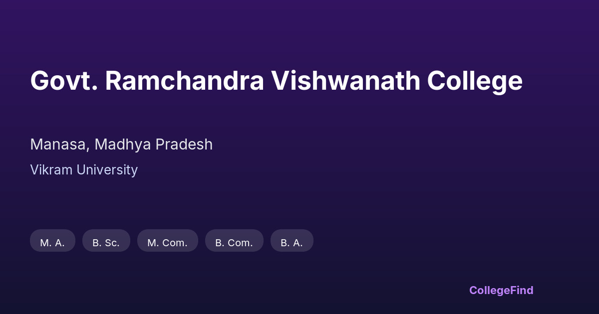 govt. ramchandra vishwanath college
