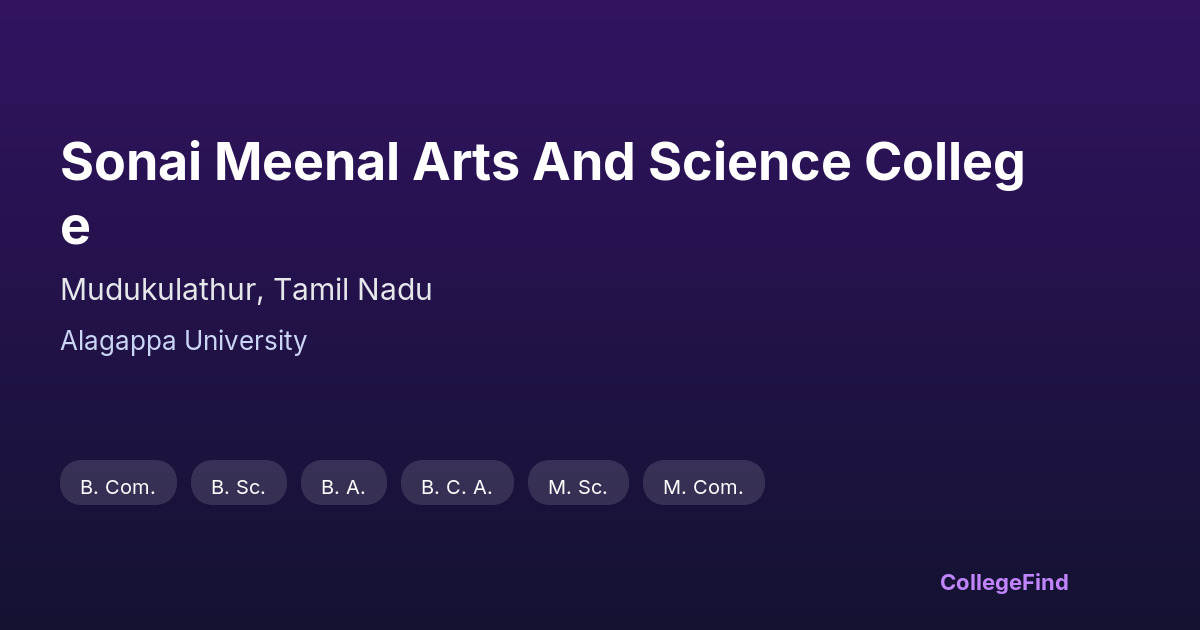 sonai meenal arts and science college