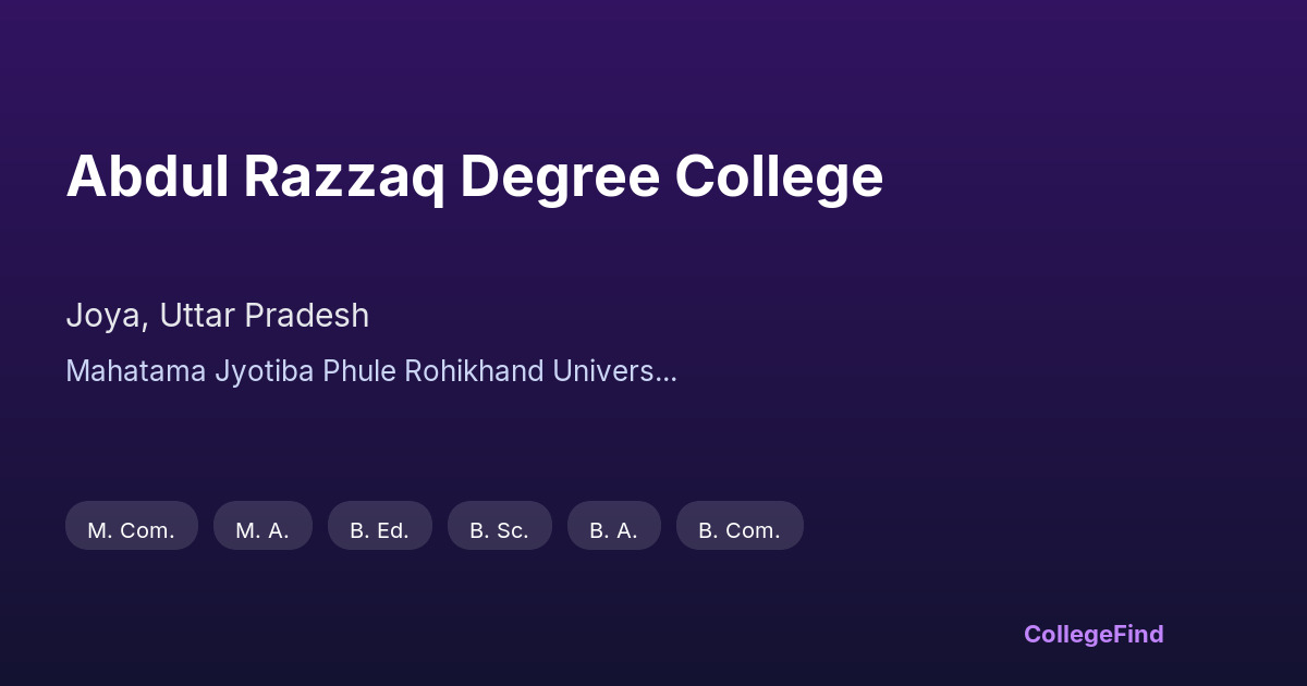 abdul razzaq degree college
