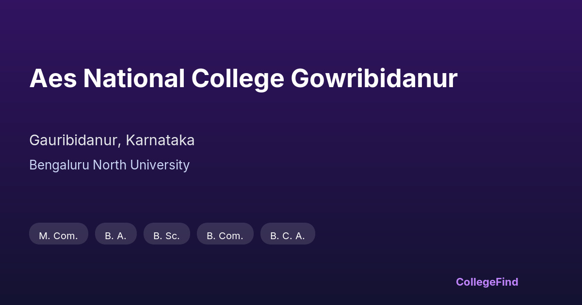 aes national college gowribidanur