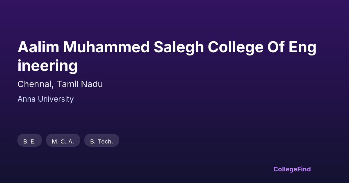 aalim muhammed salegh college of engineering