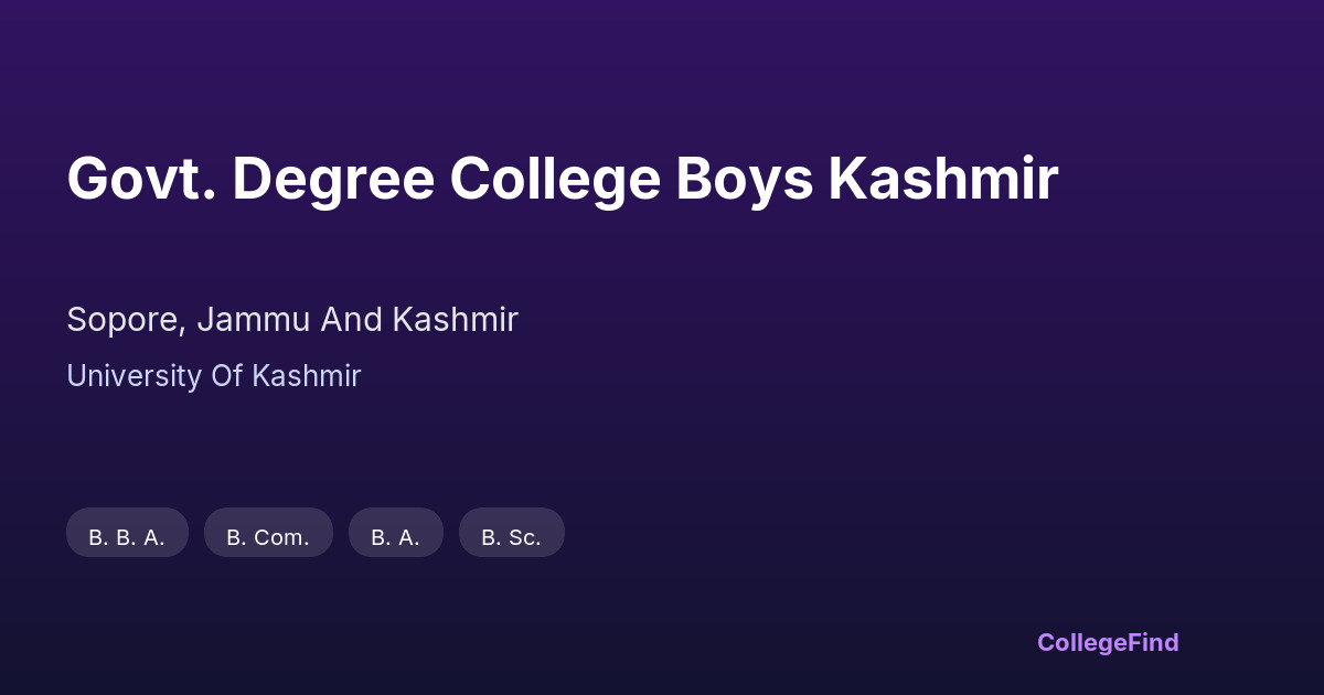 govt. degree college boys kashmir