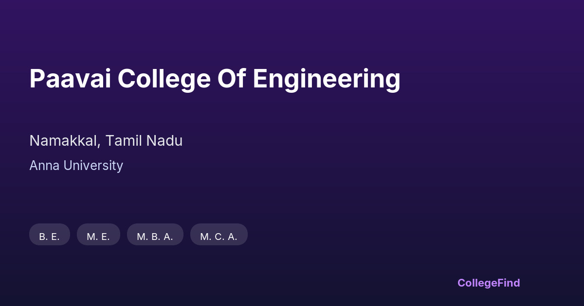 paavai college of engineering