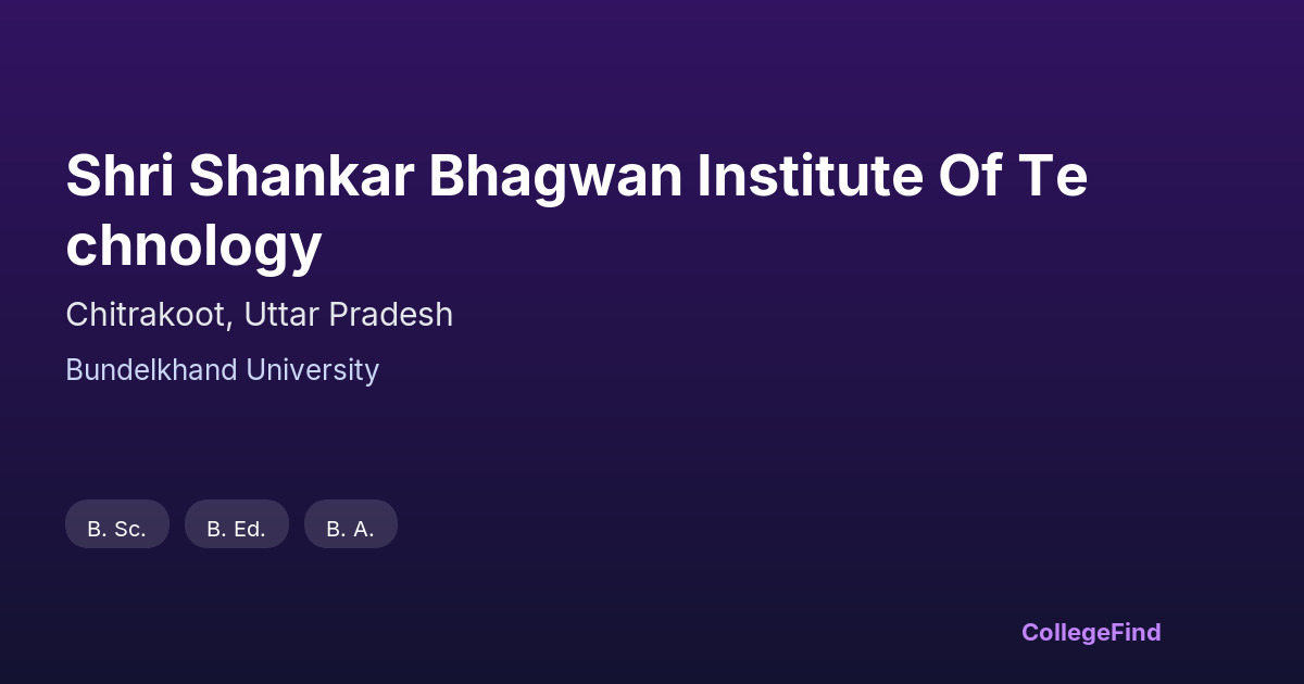shri shankar bhagwan institute of technology